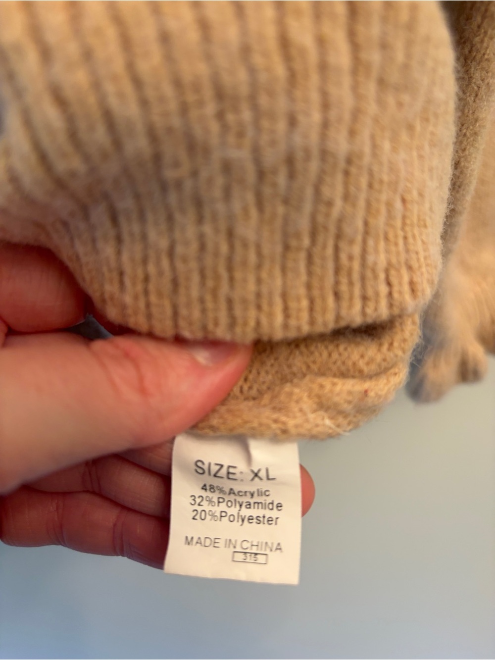 Ruffled Henley Sweater in Taupe - Picture 5 of 6